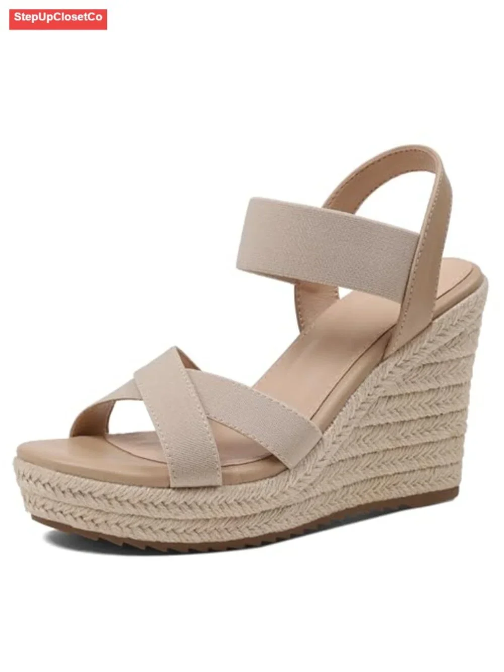 Women's Espadrilles Wedge Sandals Open Toe Slip On Ankle Strap Platform Wedges
